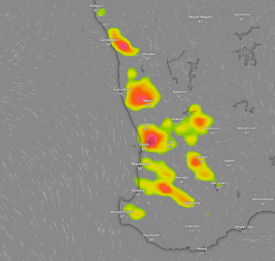 weather_wa's tweet photo. @BunburyWeather @perthovalman @speedbird020 @ManjitK6987 @baxlex @drstip @ImTheOnlyAstro @Sparrow_65 @WendyBirdOZ @Barnsy_Lisa @2017Ferret @BigV2011WCE @Rob_lebob @aussie_robbob @BellTowerTimes Perth Might Get Some Storms On Wednesday 🌩️ #Geraldton #Gingin #Corrigin #Cunderdin #MidWestWA #Moora #PerthNews #PerthStorm #PerthWeather #SouthWestWA #Wheatbelt #WesternAustralia https://t.co/1GpsKJlwEY