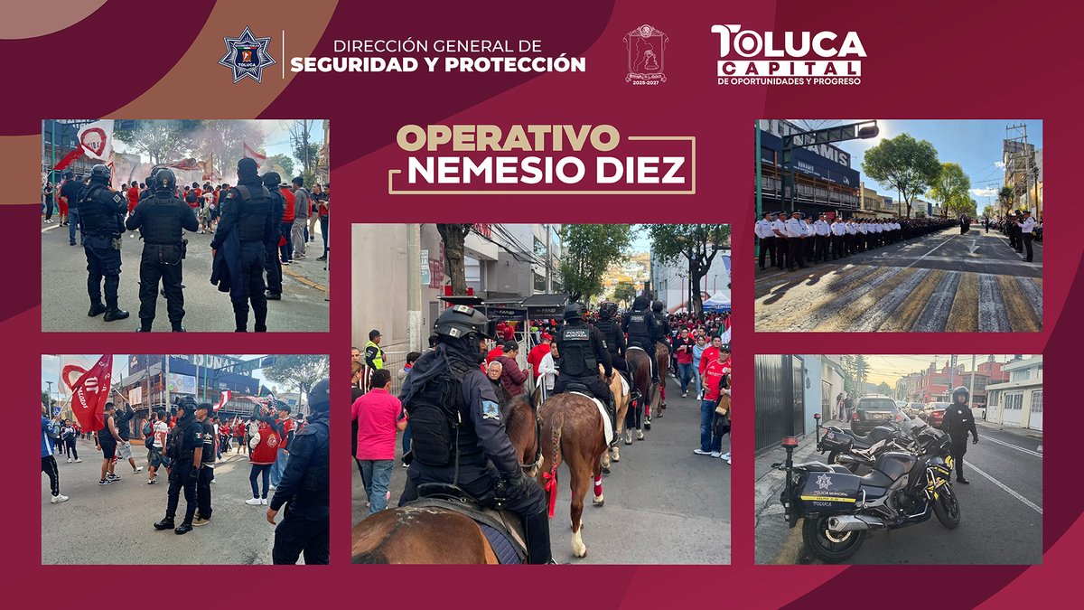 🚨👮🏻‍♂️ Elementos de nuestra #PolíciaMunicipal, desplegaron un #Operativo en el Estadio Nemesio Diez durante el partido Toluca vs Monterrey, con el objetivo de garantizar la seguridad de las y los ciudadanos.

En nuestra #TolucaCapitalDeOportunidadesYProgreso la seguridad es primero