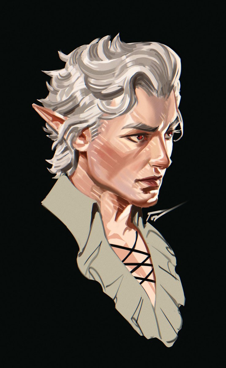 JC leyendecker style study w Astarion #Astarion #baldurgate3