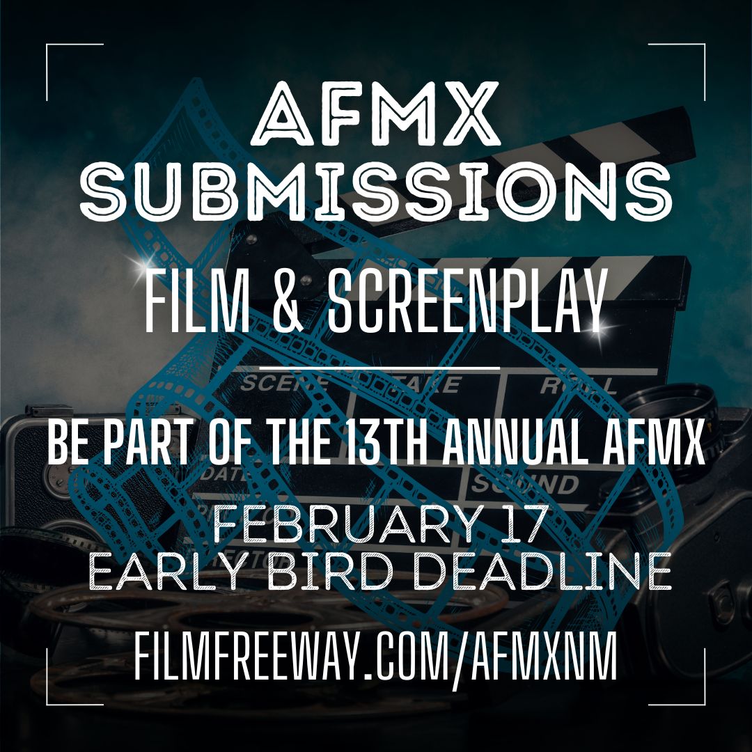 🎥 Submissions for both film and screenplay entries are now open for the #Albuquerque Film &amp; Music Experience! Early Bird Submission Deadline is 2/17/25. Submit your work for the chance to be part of the 13th annual experience!

🔗 filmfreeway.com/AFMXnm

#OneAlbuquerque
