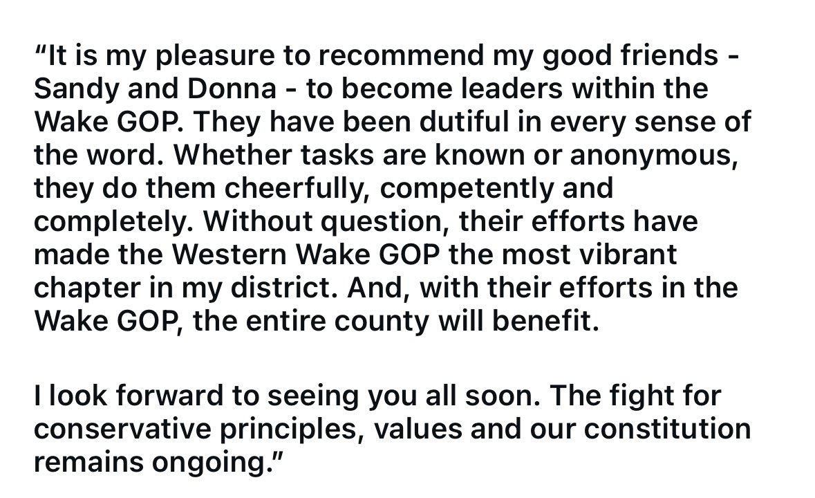 onewakecounty's tweet photo. Thank you Congressman Brad Knott for your enthusiastic endorsement. We are grateful for your confidence and faith in us! 🇺🇸

#teamonewake #ncpol https://t.co/YaGQkpW78p