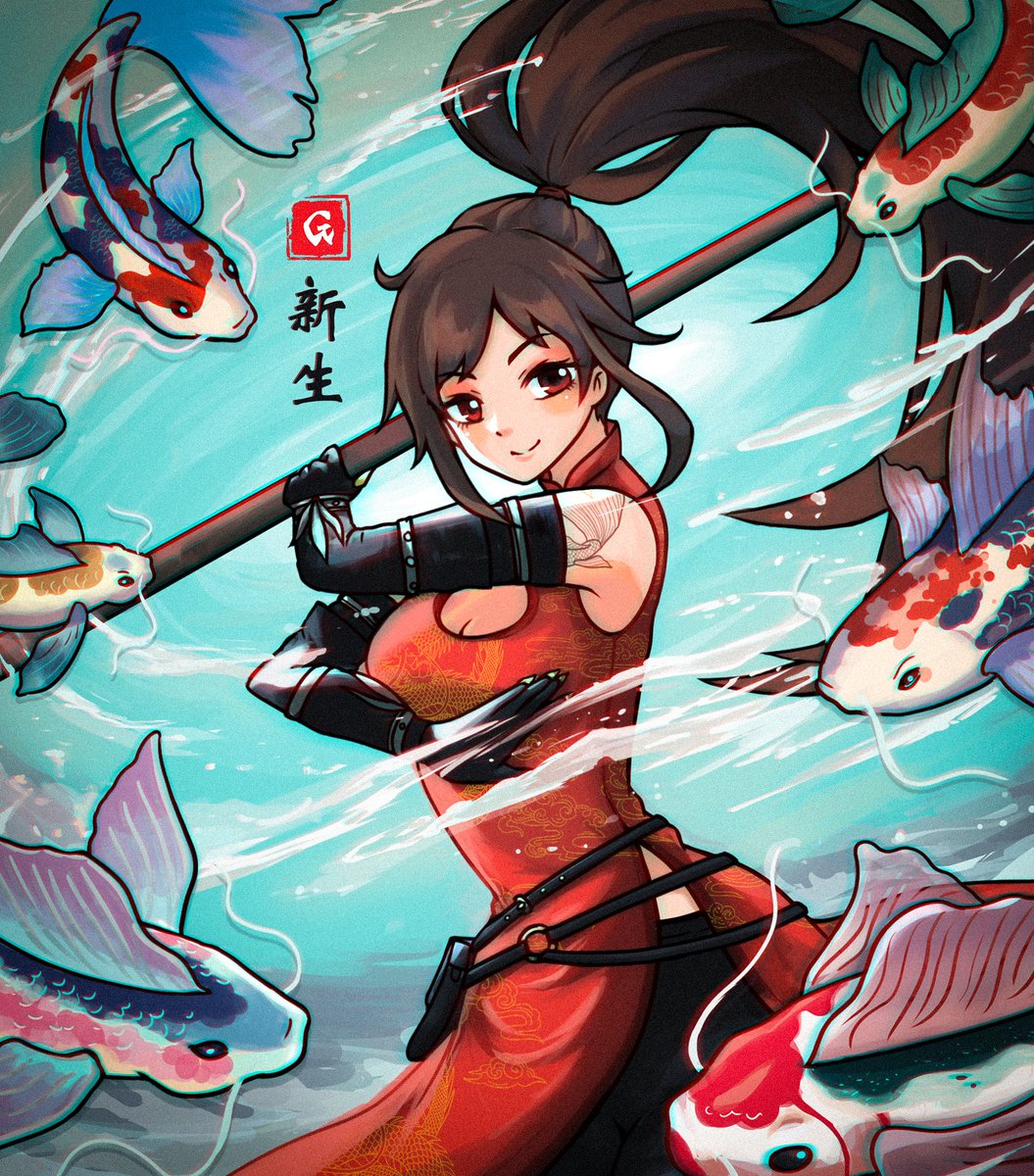 GM! Just in time for the GKOI <a href="/gkoiart/">The Art of KOI</a> Art Contest! Been quite busy lately, but hope y’all like this! 😓

My art features Shinsei, the Guardian of Hope. Surrounded by swirling koi fish, she channels their energy to heal and restore those around her. ✨

#GKOIGuardians2024