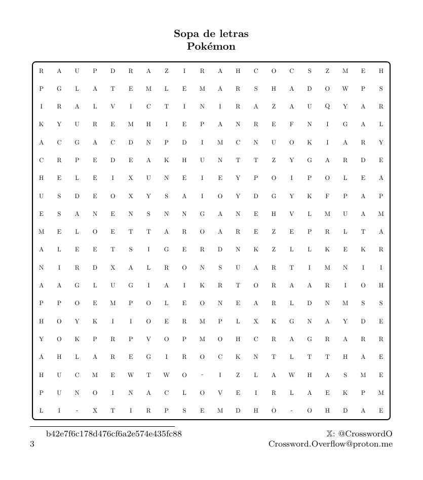 CrosswordO's tweet photo. ¿Cuántos Pokémon has encontrado ya? ¡Comparte tu progreso con nosotros! #Pokemon #SopaDeLetras #CuantosPokemon #RetoPokemon #ComunidadPokemon #b42e7f6c178d476cf6a2e574e435fc88 #3 https://t.co/JhL6V4fXwD