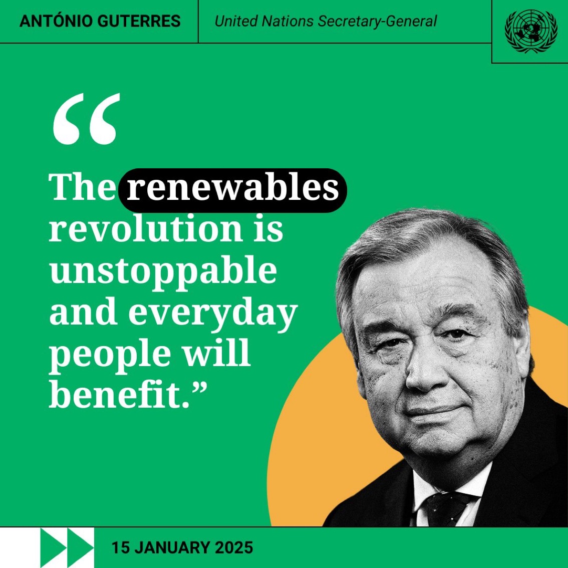 UN Biodiversity (@unbiodiversity) on Twitter photo โ
Lower cost of living
โ
Better health
โ
Energy security
โ
Good jobs
โ
Cheap, accessible power
As <a href="/UN/">United Nations</a> Secretary-General @AntonioGuterres points out, renewable energy is an investment that creates countless benefits for people and our planet. ๐ช
#ClimateAction
via <a href="/UNFCCC/">UN Climate Change</a> โ
Lower cost of living
โ
Better health
โ
Energy security
โ
Good jobs
โ
Cheap, accessible power
As <a href="/UN/">United Nations</a> Secretary-General @AntonioGuterres points out, renewable energy is an investment that creates countless benefits for people and our planet. ๐ช
#ClimateAction
via <a href="/UNFCCC/">UN Climate Change</a>