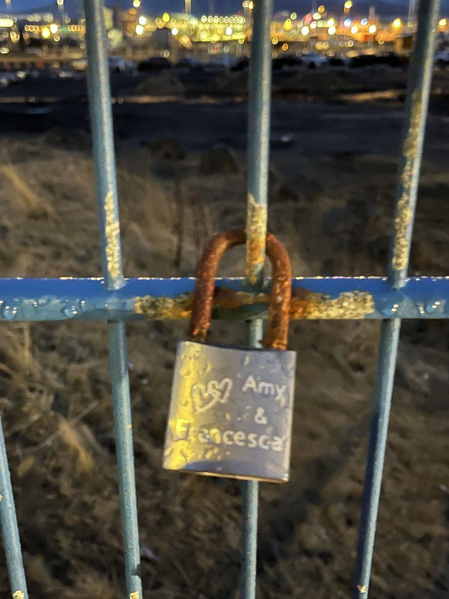 grindverk milli umferðargötu og malarplans er ekkert verri staður en hver annar til að skella ástinni í lás að eilífu