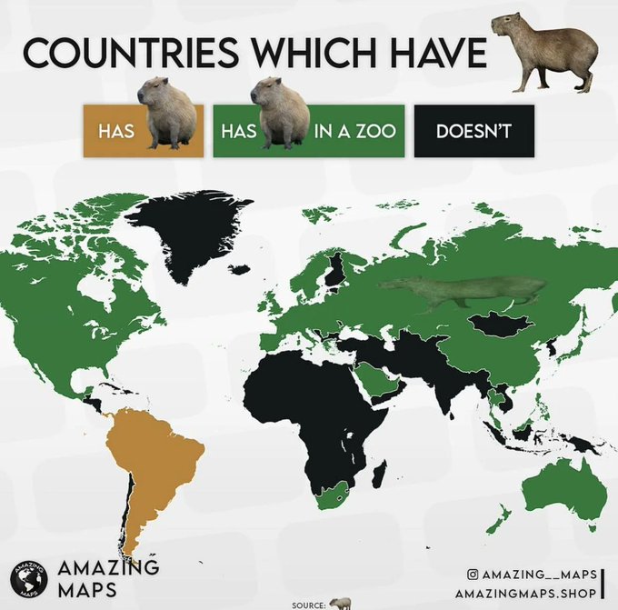 Which countries have capybaras