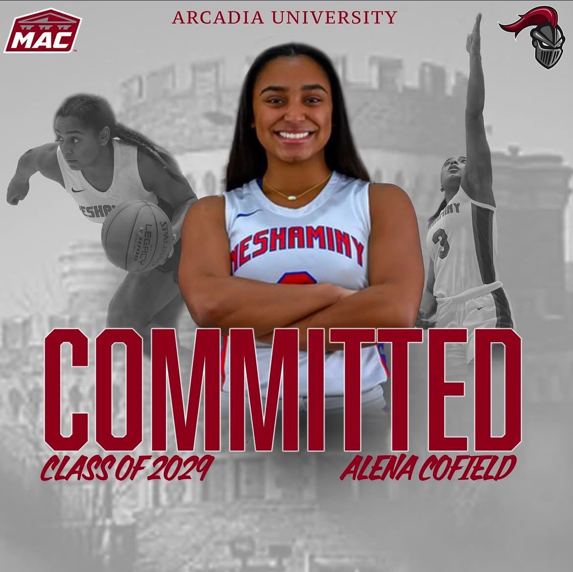 Per her Instagram: <a href="/NeshaminyGBB/">Neshaminy Girls Basketball</a> senior <a href="/AlenaCofield3/">Alena Cofield</a> has committed to Arcadia
The guard, who played with <a href="/MagicAAU/">MA Magic AAU</a> and <a href="/heat_hoopsaau/">Upper Makefield HEAT Hoops</a>, has a nonstop motor and plenty of speed. One of the most improved players in the area over the past few seasons