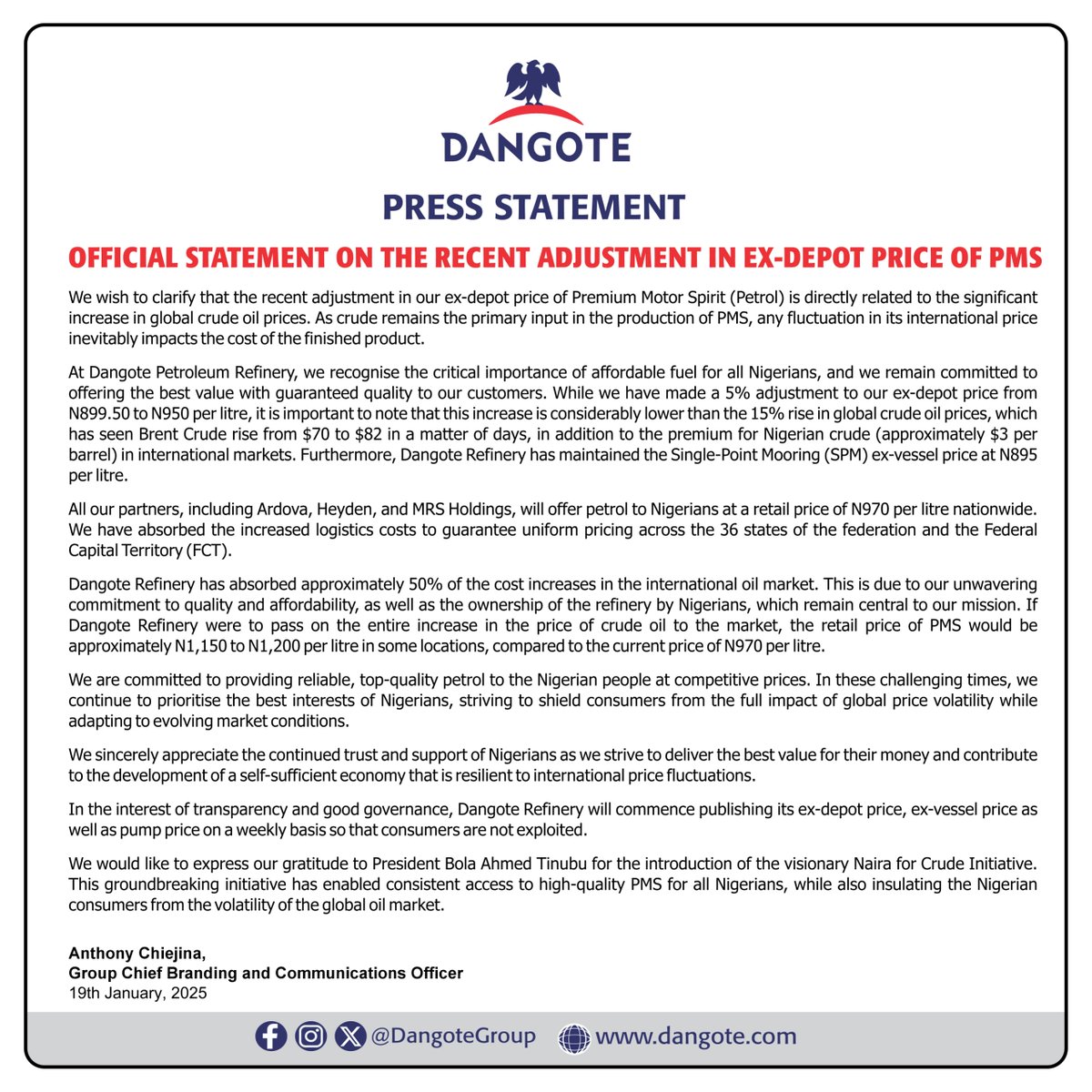 Dangote Group tweet media