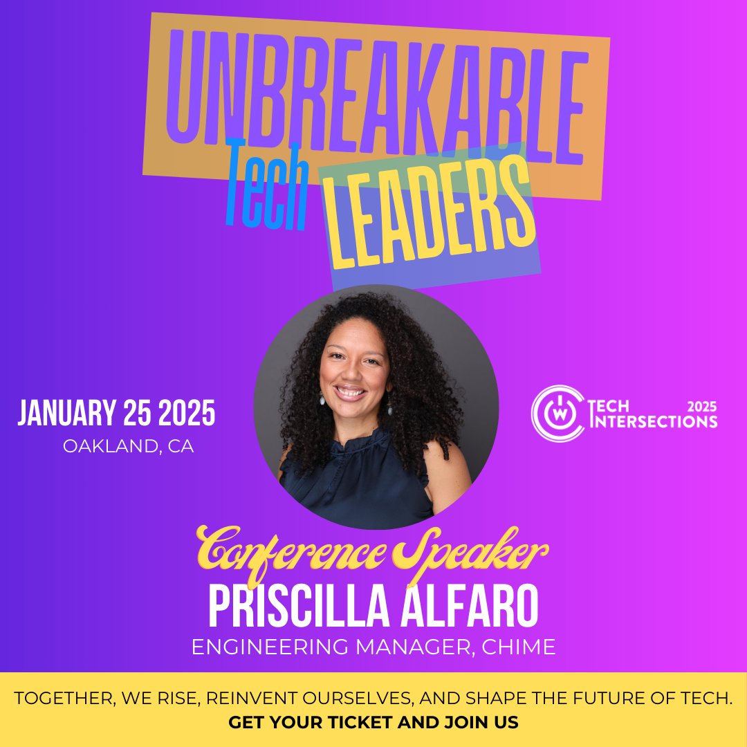 tech_intersect's tweet image. Thinking about moving into management? Join Priscilla Alfaro (Engineering Manager, @Chime) to learn how to navigate the leap from IC to engineering manager with confidence.
🗓️ Jan 25 | #MillsCollege #Oakland
🎟️ Tickets: bit.ly/2025techinters…
#TechIntersections #WOCinTech
