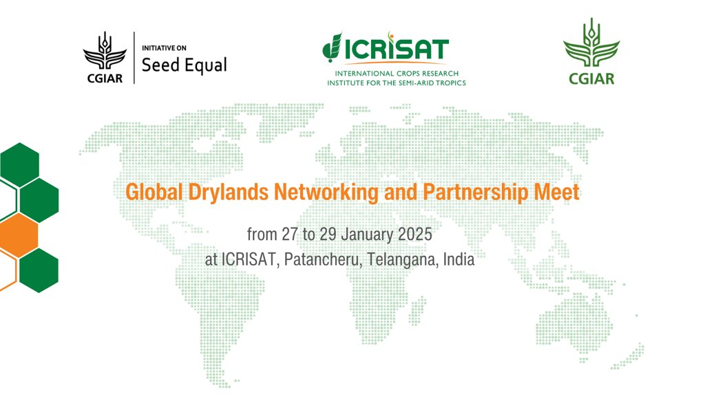 Only a week to go before the event where global partners will meet to discuss the crop improvement and seed systems solutions for Dryland Agriculture <a href="/ICRISAT/">ICRISAT</a> <a href="/CGIAR/">CGIAR</a> <a href="/icarindia/">Indian Council of Agricultural Research.</a> <a href="/ICARDA/">ICARDA</a>