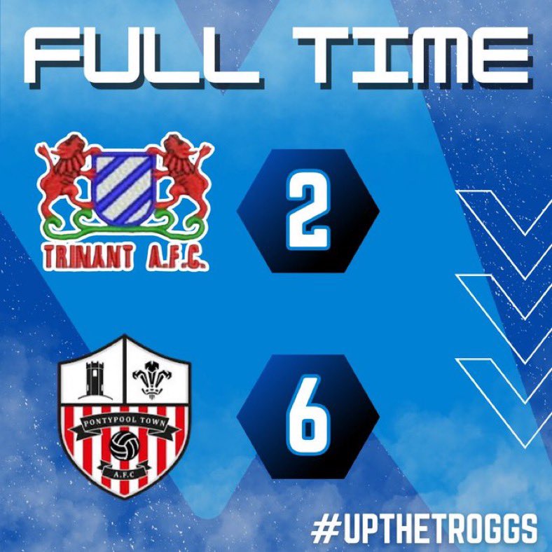 Trinant A.F.C (@trinantfc) on Twitter photo Unfortunately we start the year with a loss to a clinical <a href="/PontypoolTownFC/">Pontypool Town AFC</a> . Fair play to our visitors who we wish the best for the rest of their season. We go again next week as we remain home for a crucial clash with <a href="/RRoversUTR/">RiversideRovers⚽️💙</a>
Goals
Owen Hacker
Craig Price Unfortunately we start the year with a loss to a clinical <a href="/PontypoolTownFC/">Pontypool Town AFC</a> . Fair play to our visitors who we wish the best for the rest of their season. We go again next week as we remain home for a crucial clash with <a href="/RRoversUTR/">RiversideRovers⚽️💙</a>
Goals
Owen Hacker
Craig Price