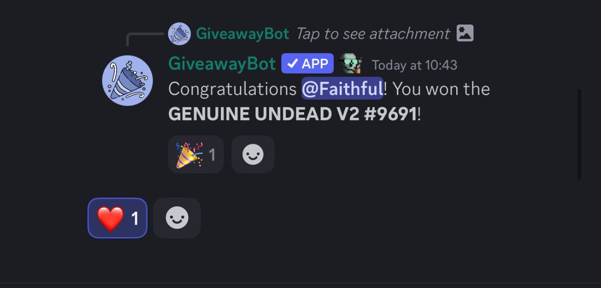 Added to my collection of <a href="/GenuinelyUndead/">GenuinelyUndead</a> today with this 🔥 of a W in the discord! If you’re not part of GU you gotta check them out! Always doing something in the discord for the community! Stoked🤘🏼