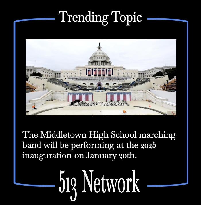 513_Network's tweet photo. The #MiddletownOH High School marching band will be performing at the 2025 #Inauguration on January 20th. #513Network https://t.co/bO9bdyuVc8