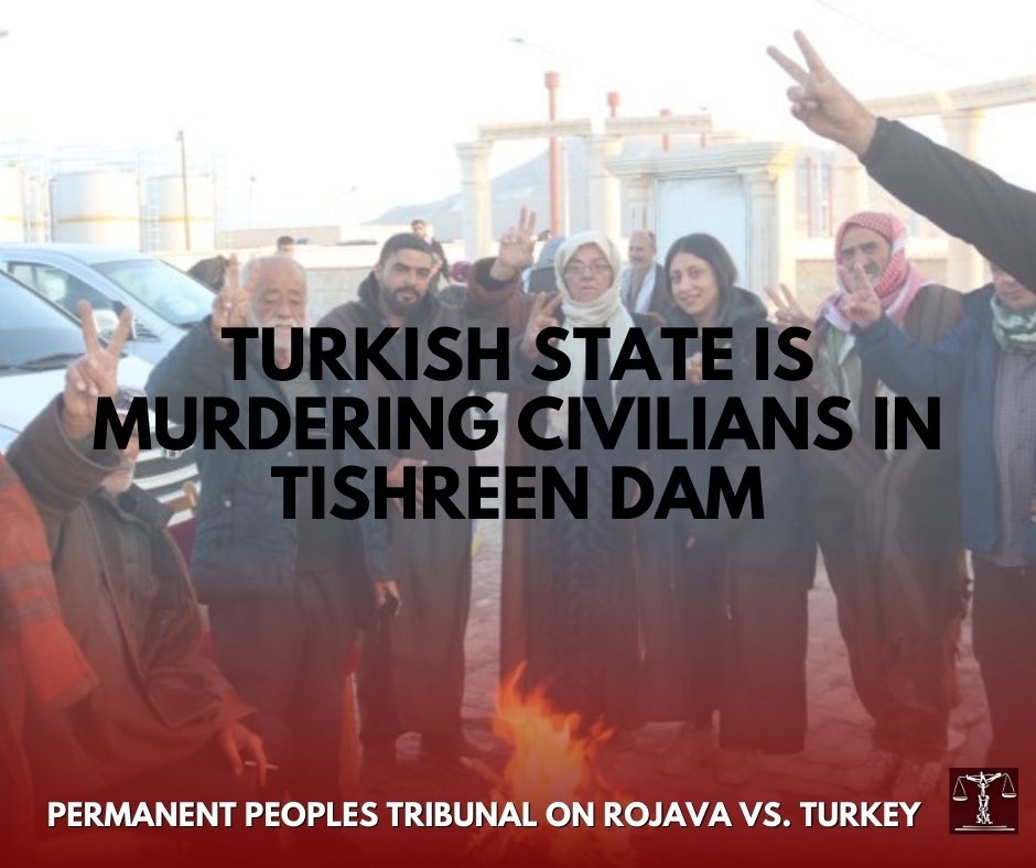 ⚠️📢 At Tishreen Dam, civilians have organized a peaceful sit-in against Turkey’s ongoing attacks, while a humanitarian corridor has been established. 

Despite this, the Turkish military continues its strikes, even targeting convoys and civilian infrastructures near the dam.