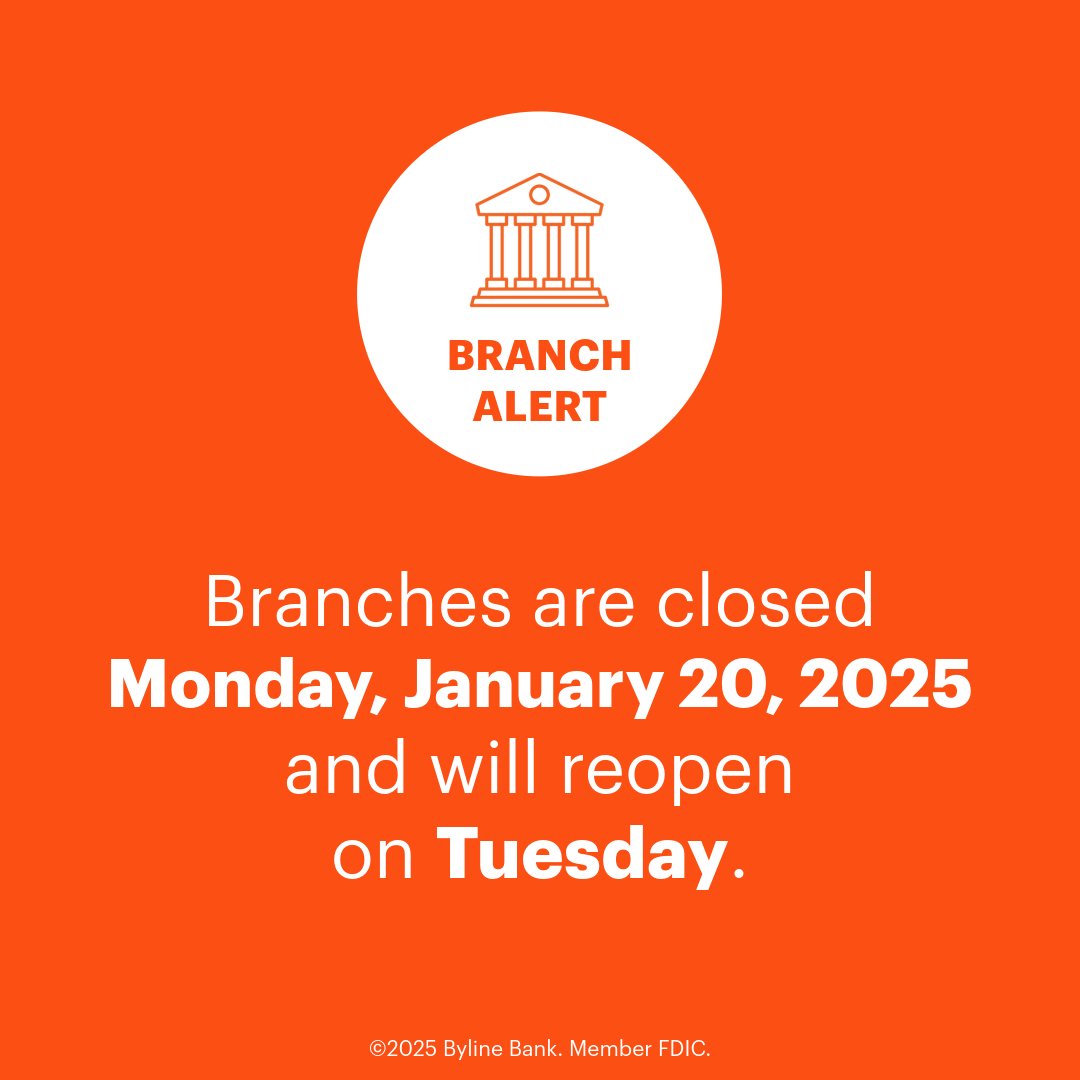 All Byline branches are closed in observance of the holiday, but you can always bank online or through our app.