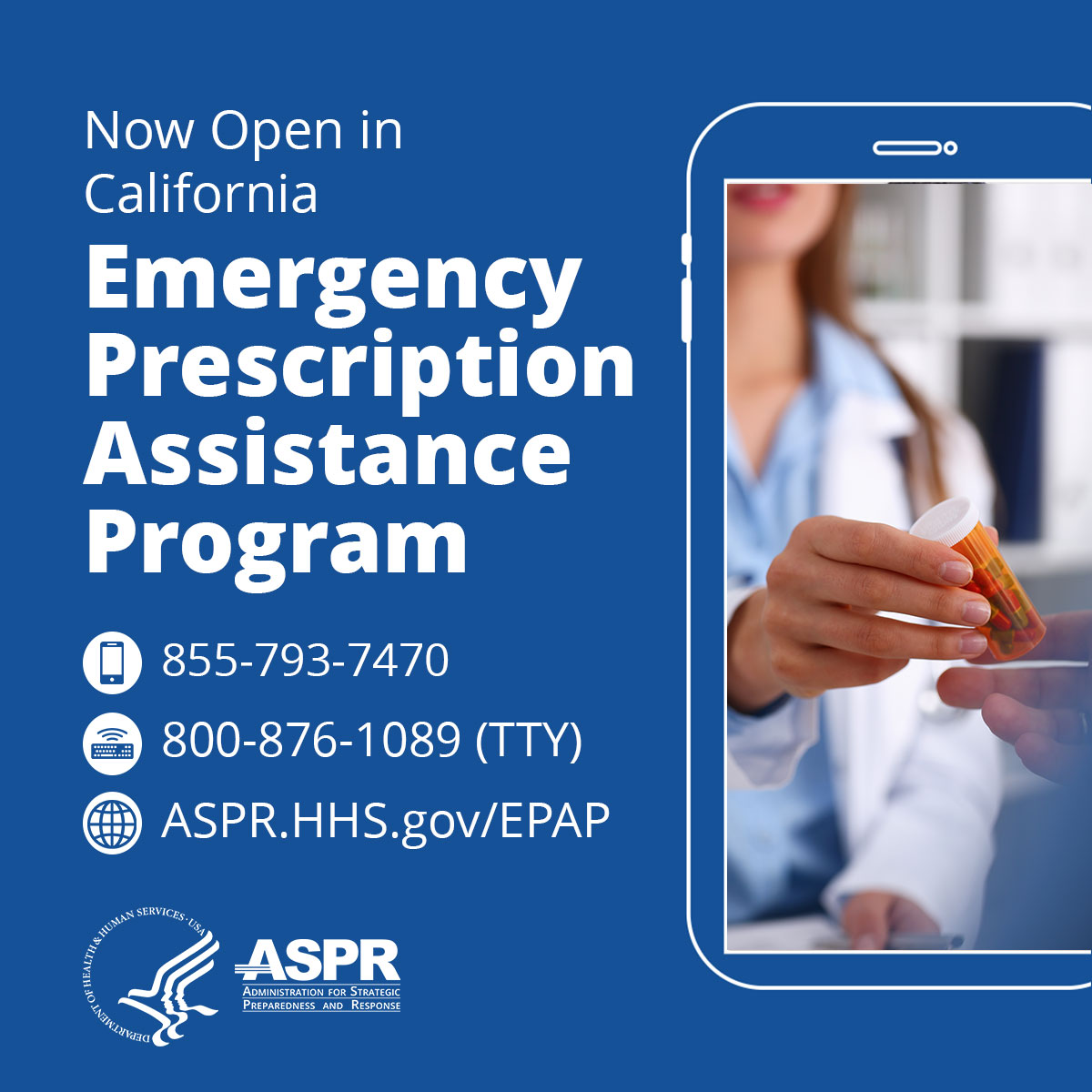 Uninsured California residents impacted by the #LAfires can replace a 30-day supply of certain prescription medications, durable medical equipment, and medical supplies through the Emergency Prescription Assistance Program. aspr.hhs.gov/newsroom/Pages…