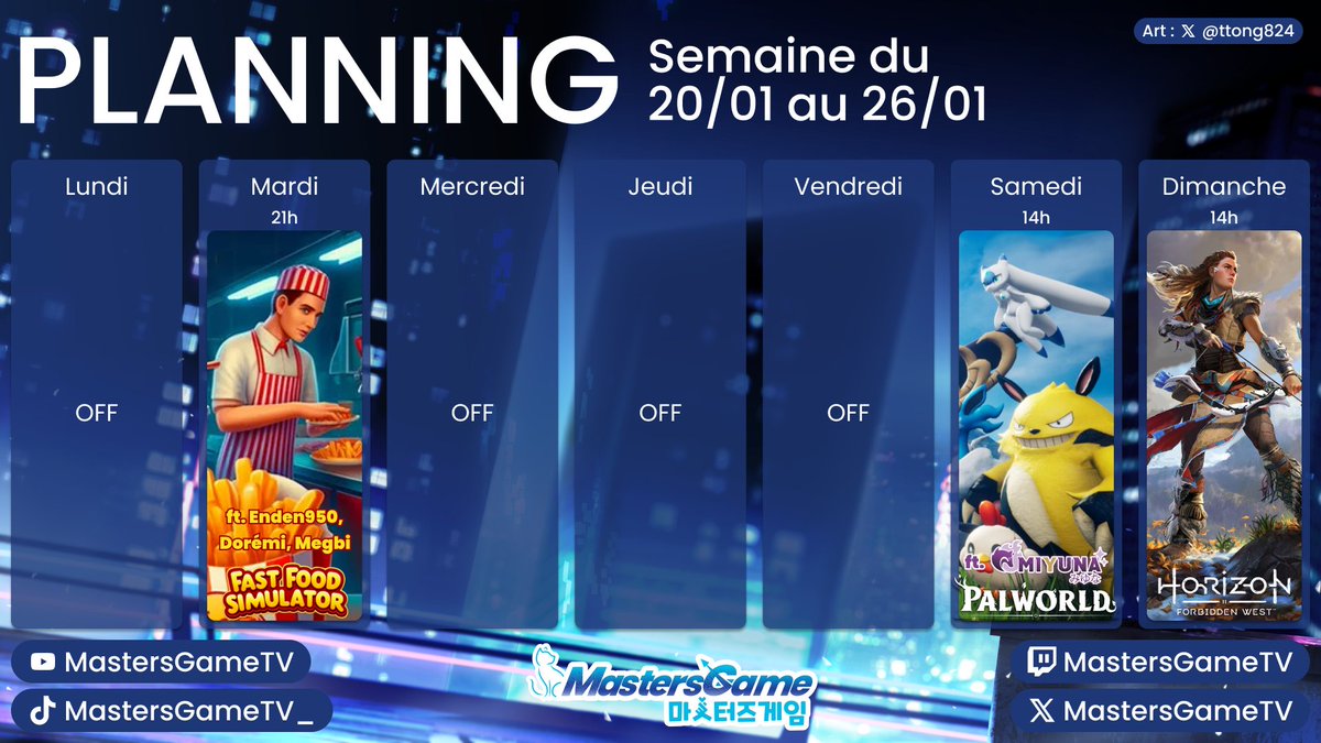 MastersGameTV's tweet image. 🗓️ PLANNING 🗓️