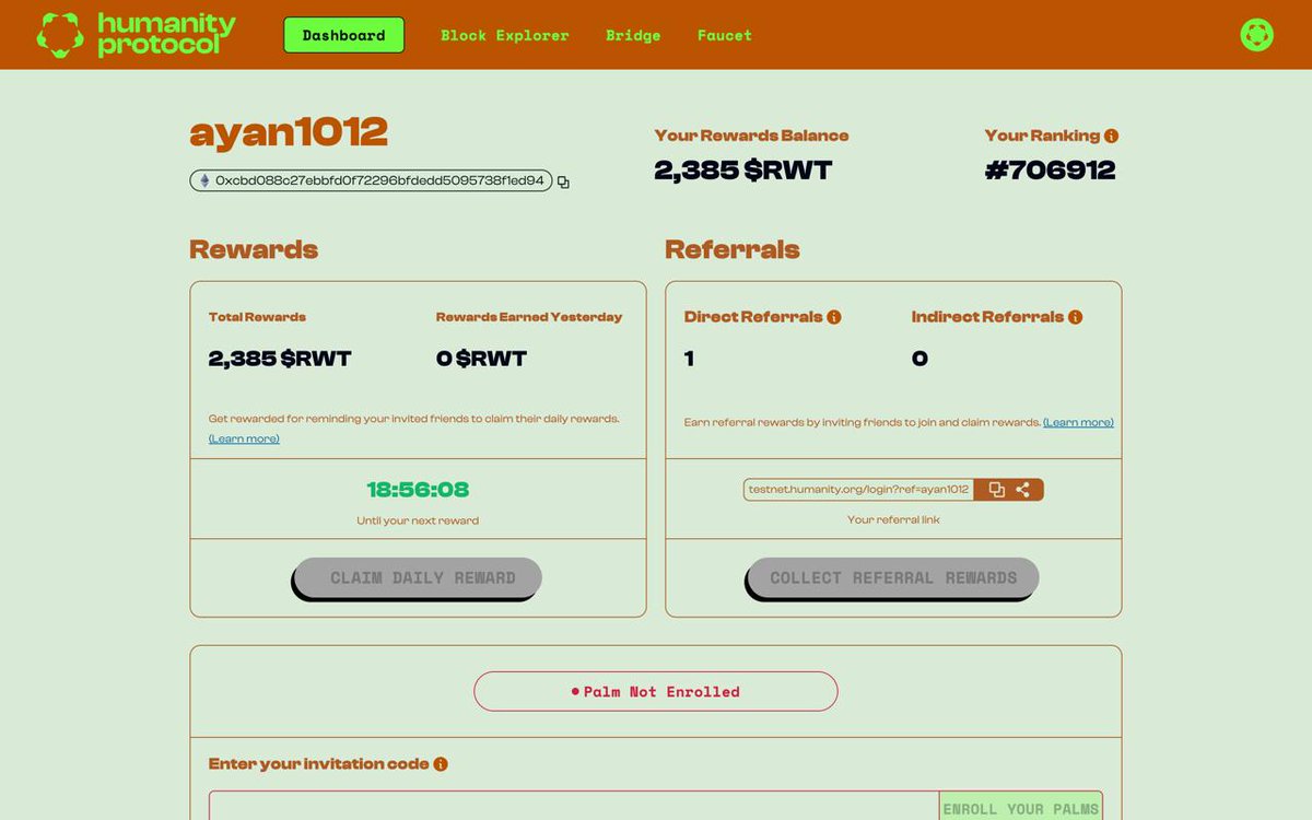 Surjya1001's tweet photo. Hi @HumanityProt Team,

I’m completing Testnet tasks for the past 2 months, earning 4,285 points. My rank is #26,52,624. 🤔
My friend has 2,385 points but ranks #7,06,912. This seems unfair. 😔
🔑 Humanity ID: elon1001
Looking forward to your support! 🙏
#HumanityProtocol https://t.co/awh9xMsMuR
