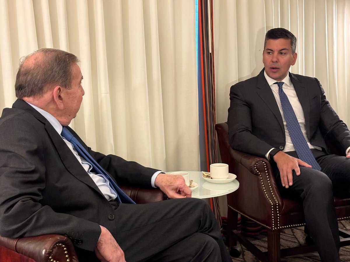 Está mañana en Washington tuve un encuentro con el presidente de Paraguay, Santiago Peña, para hablar sobre temas bilaterales y sobre el compromiso de parte del gobierno paraguayo para trabajar conjuntamente por la libertad democrática en Venezuela.