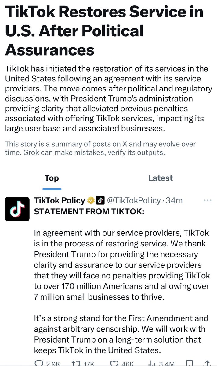 There we go…let’s see what happens from here but signs for TikTok US are looking more promising as I’ve believed would happen. 
The economical value of TikTok to the country is HUGE.

#tiktokusa #tiktokban #tiktok #tiktokus