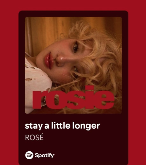 AboutMusicYT's tweet photo. Taehyung shares 'stay a little longer' by Rosé on his stories. https://t.co/xbesegLd95