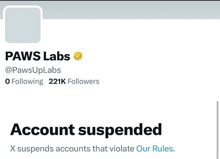 jatopres's tweet photo. @PawsUpLabs account banned again. What's really going on....... https://t.co/XJCo9GqPAU