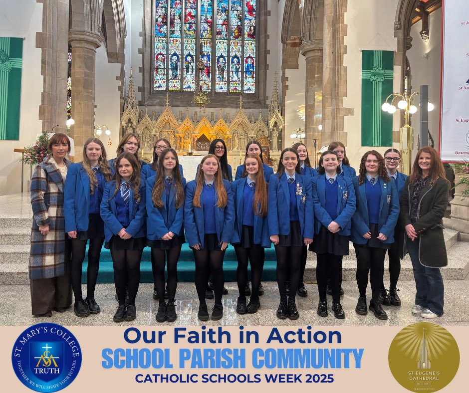 St Mary's College (@saintmarysderry) on Twitter photo ✝️Thank you <a href="/steugenesderry/">St Eugene's</a> for inviting us to participate in the liturgy at Mass this morning.
✝️ Our first parish Mass of 2025 and a lovely way to begin Catholic Schools Week. ✝️Thank you <a href="/steugenesderry/">St Eugene's</a> for inviting us to participate in the liturgy at Mass this morning.
✝️ Our first parish Mass of 2025 and a lovely way to begin Catholic Schools Week.