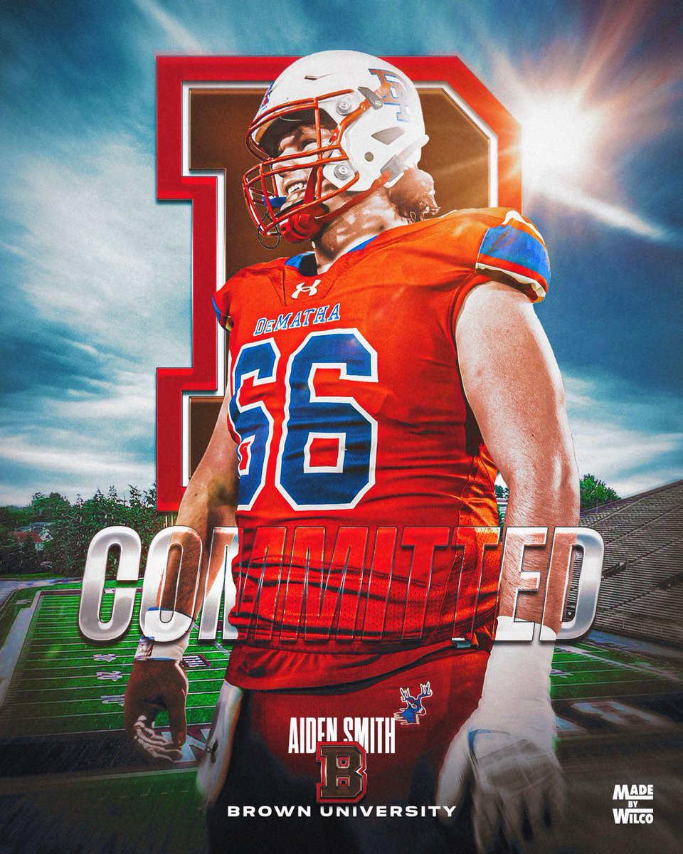 Aiden Smith (@aidensmith2255) on Twitter photo COMMITTED ‼️🐻🐻
#AGTG ! After an incredible official visit <a href="/BrownU_Football/">Brown Bears Football</a>, I am truly grateful to say I am committed to the admissions process at Brown University. With that said, I would like to thank my family, teammates, coaches, trainers and God. I am truly grateful for COMMITTED ‼️🐻🐻
#AGTG ! After an incredible official visit <a href="/BrownU_Football/">Brown Bears Football</a>, I am truly grateful to say I am committed to the admissions process at Brown University. With that said, I would like to thank my family, teammates, coaches, trainers and God. I am truly grateful for