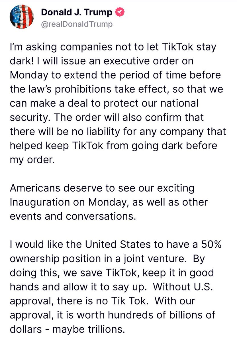 For real oligarchy (the richest handful of citizens running the country for their personal enrichment) to survive, the billionaire ruling class needs state controlled media.

Here's the first no apologies play - Trump wants to use government $$ to give him control of TikTok.