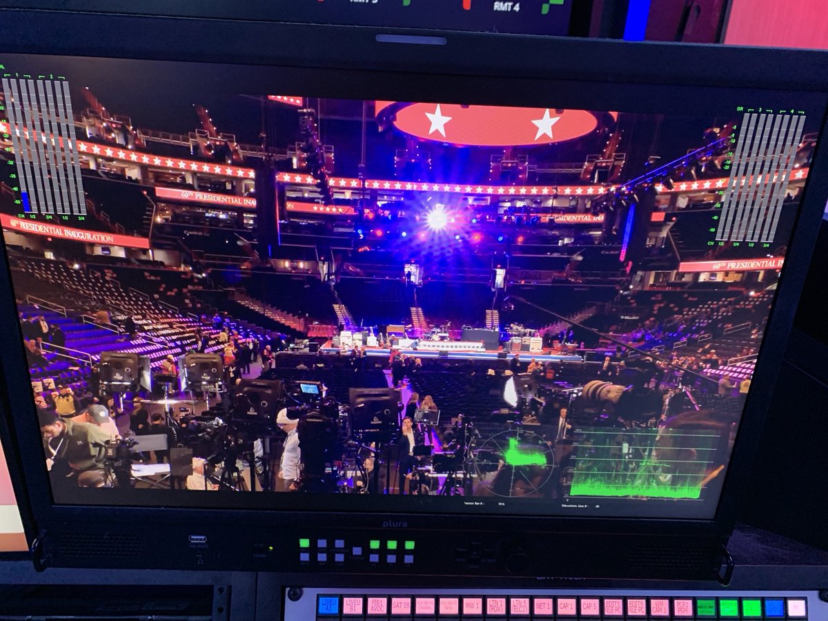AllisonPapson's tweet image. Our crew ⁦@lzhengtv⁩ &amp;amp; ⁦@Poth2887⁩ are set up to cover the Make America Great Again Victory Rally inside Capital One Arena. #TrumpRally