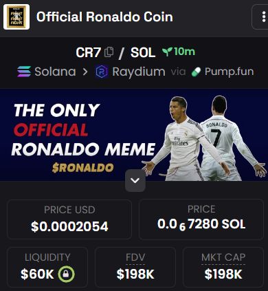 OfficialCR7_sol's tweet photo. $CR7 Updated on Dexscreener as well.

Who is ready to get trending on everywhere? https://t.co/lrriMrkqXi