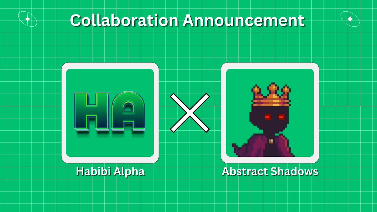 Habibi Alpha (@habibialphaxyz) on Twitter photo 🟢We are are teaming up With <a href="/AbsShadows/">Abstract Shadows ✳️</a> to giveaway 5 WL Spots to their upcoming mint on <a href="/AbstractChain/">Abstract</a>
To Enter:
🟢Follow <a href="/AbsShadows/">Abstract Shadows ✳️</a> & <a href="/habibialphaxyz/">Habibi Alpha</a>
🟢Like & RT
🟢Tag 2 friends
🟢drop your EVM address 🟢We are are teaming up With <a href="/AbsShadows/">Abstract Shadows ✳️</a> to giveaway 5 WL Spots to their upcoming mint on <a href="/AbstractChain/">Abstract</a>
To Enter:
🟢Follow <a href="/AbsShadows/">Abstract Shadows ✳️</a> & <a href="/habibialphaxyz/">Habibi Alpha</a>
🟢Like & RT
🟢Tag 2 friends
🟢drop your EVM address