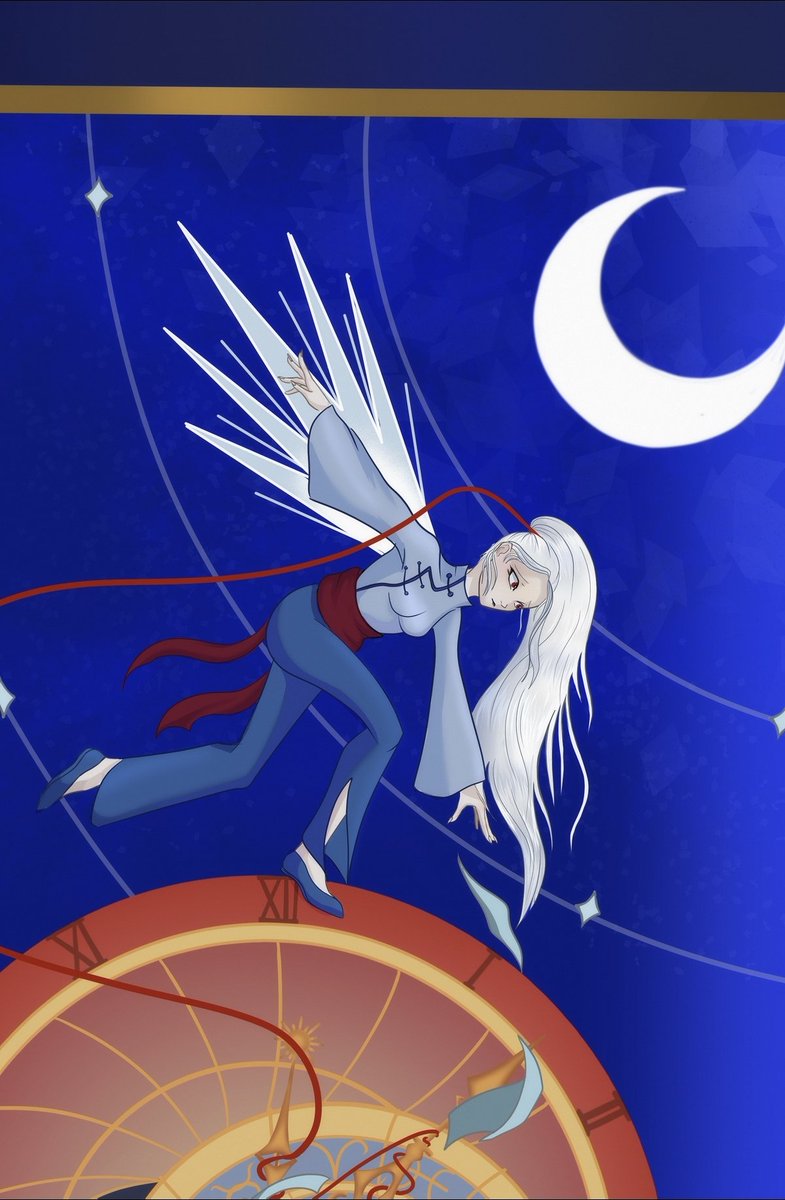 LunaticPuppet_A's tweet photo. Final art for our challenge with @_kashua from sketch to full with topic for final art being #tarot
I used Wheel of Fortune to show both girls and their story. 
Sometimes the card means cyclicality. Good will be bad and then good. Ones who were separated will be together again https://t.co/KgoTWS143P