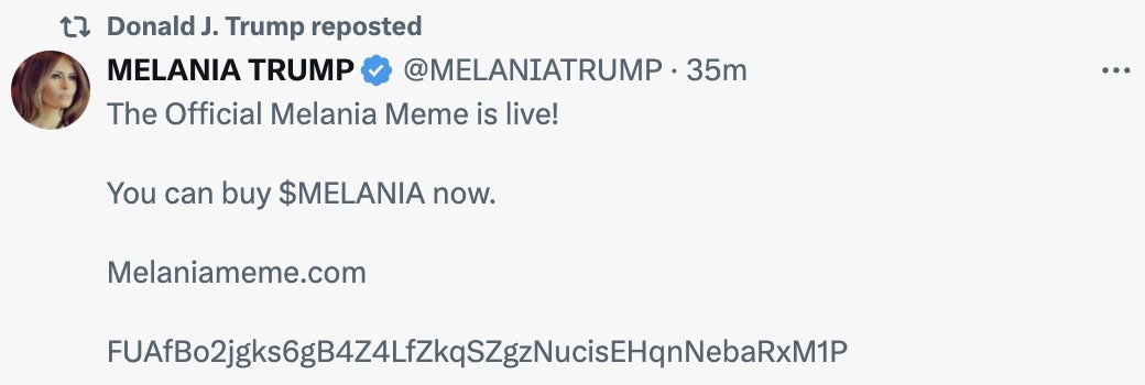 So many thoughts on this:

1) He had the world on a string.  More than 10x'd his wealth. $60bn of paper wealth, unlocking in less than a quarter.  Who could possibly think to want more.

2) The $TRUMP coin had the perfect dose of mystery and reality for people to think this might