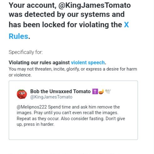Reminder Elongated Musket lied about free speech on X.

Prayer is "Violent Speech" according to X.