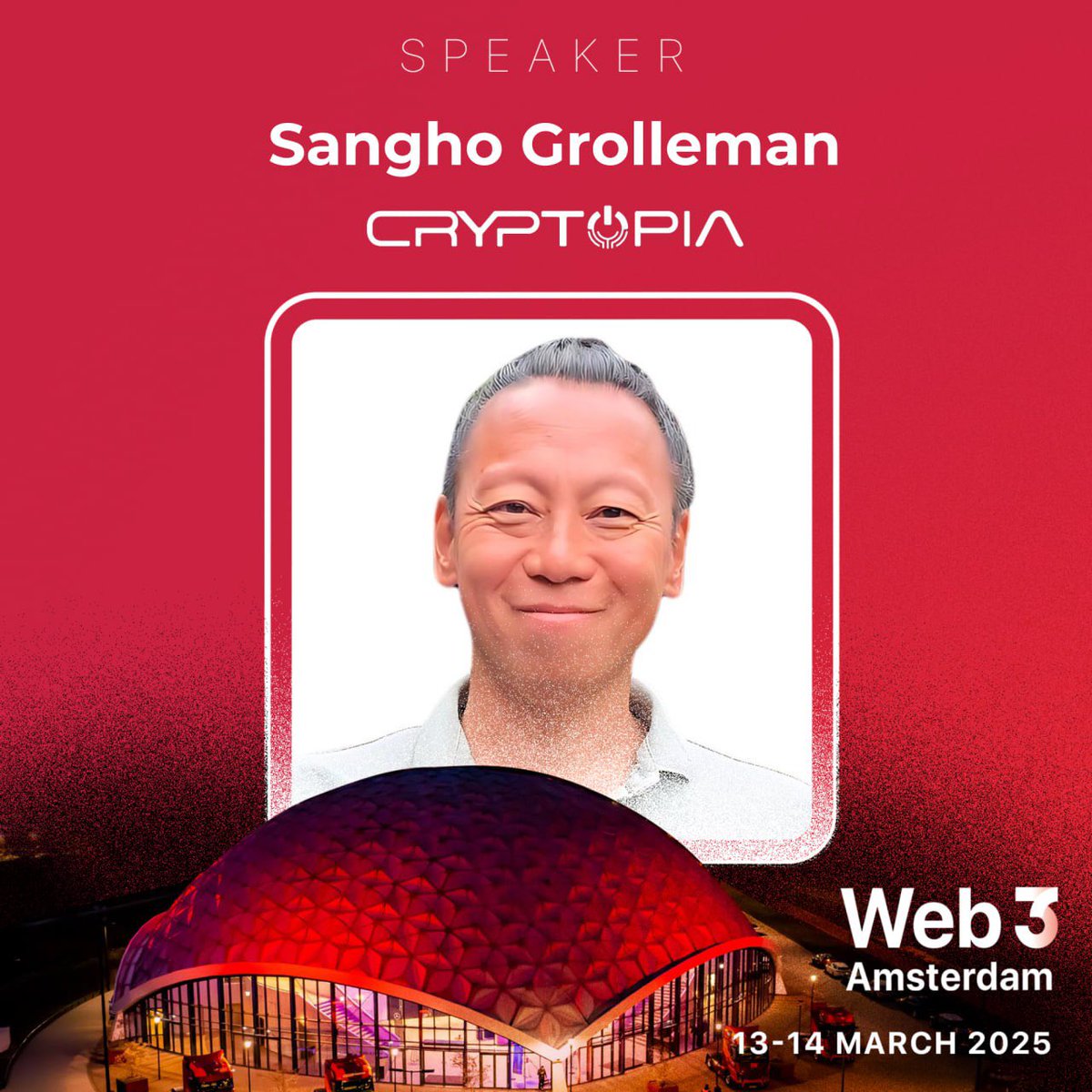 📢 We’re happy to announce that <a href="/chieftopia/">Sangho | Cryptopia</a> from <a href="/CryptopiaOFCL/">Cryptopia</a> will be joining us as a speaker at Web3 Amsterdam! 

📡 Engage with forward-thinking Web3 strategies breaking conventional barriers.

🎟 Grab your ticket with CODE: web3   
web3amsterdam.com/tickets/