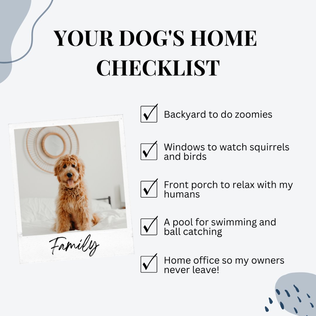 ETebault's tweet photo. Ever wondered what your furry best friend would wish for when it comes to your next home? 🏡🐾

#dogswishlist #dreamhome #furryfriends #petfriendlyhomes #pawsandproperty https://t.co/jmz9suWwUn