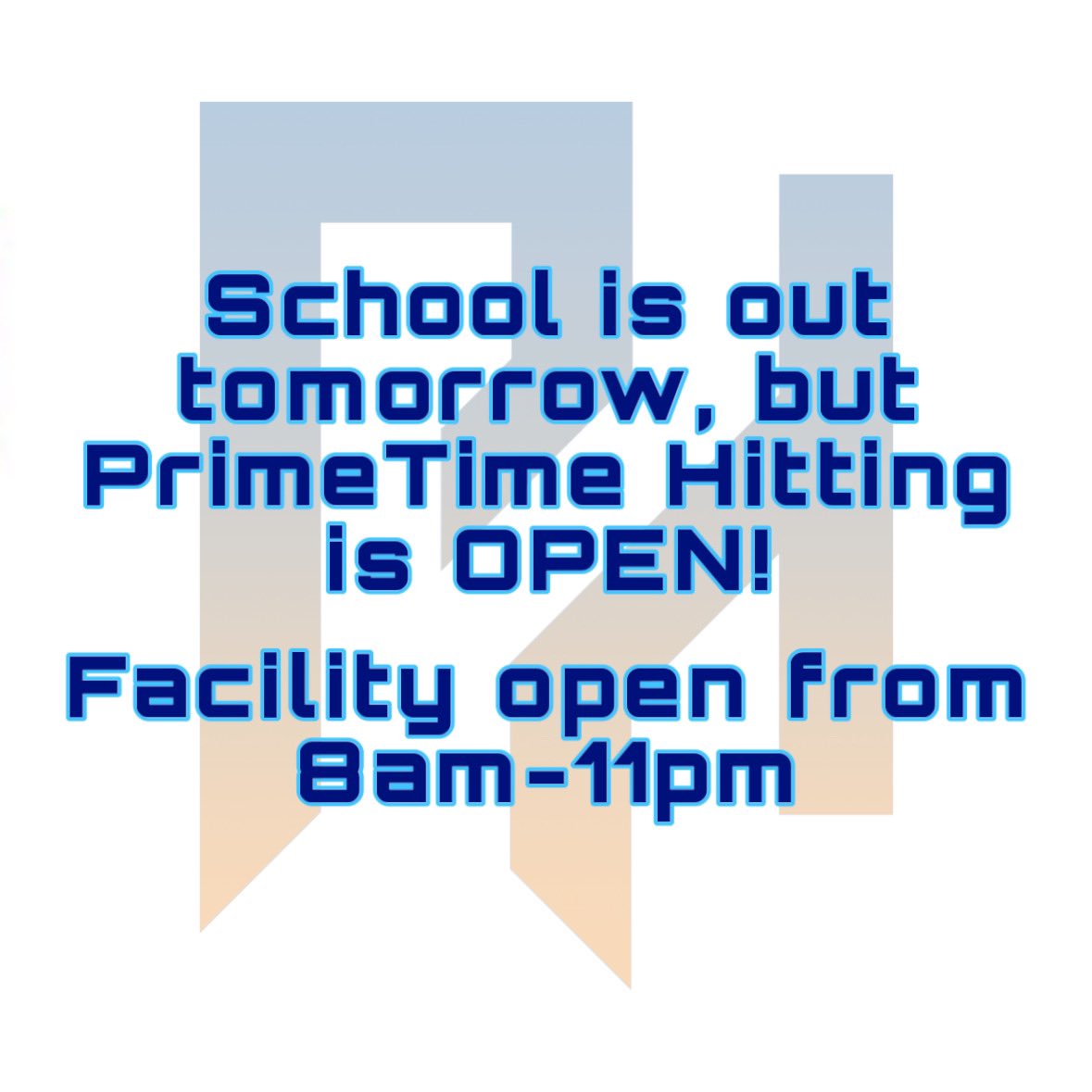 PTHitting's tweet image. 🚨 School is out tomorrow, but PrimeTime Hitting is OPEN! 🚨