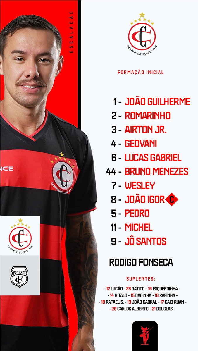 🔴⚫️ Raposa escalada para o clássico dos maiorais!