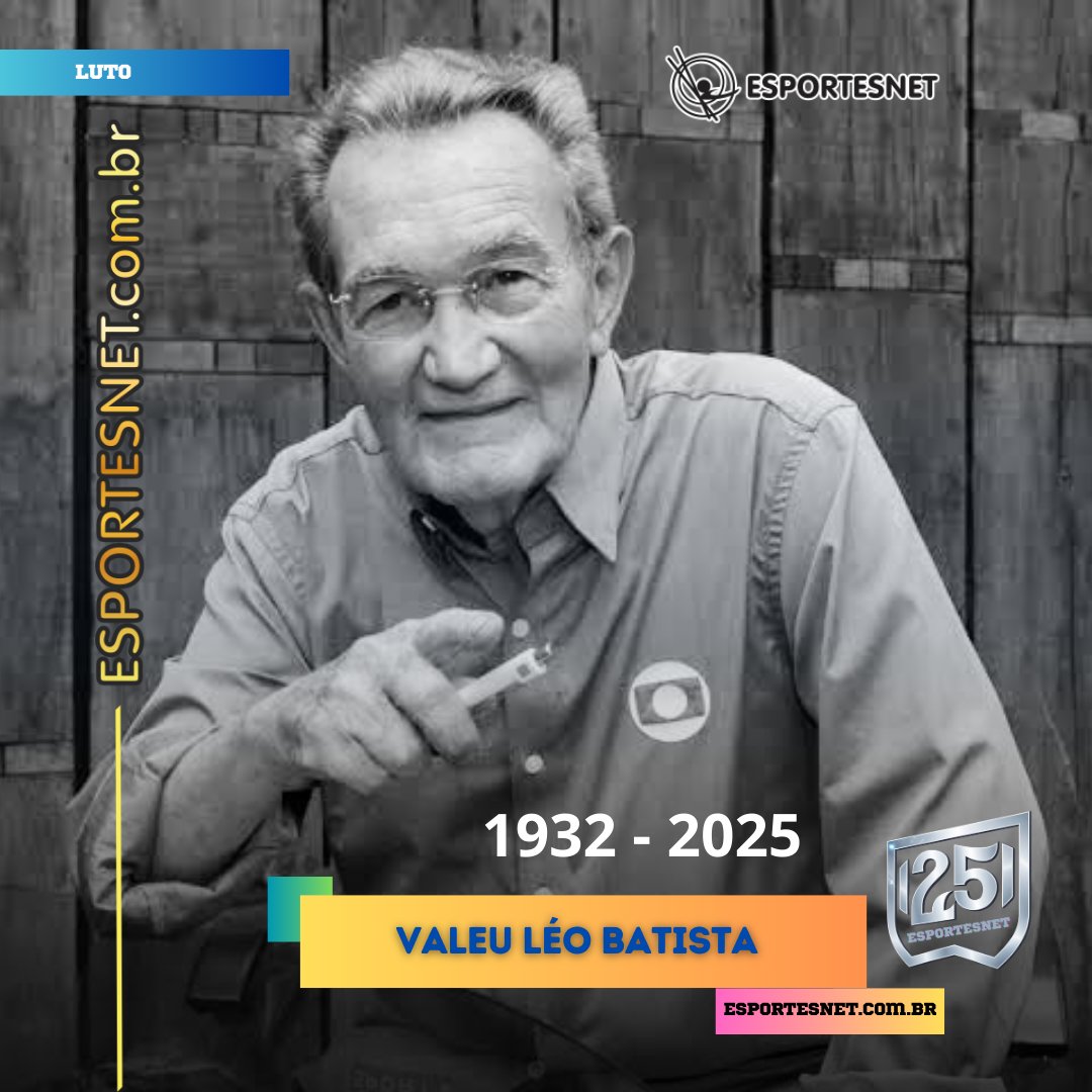 ESPORTESNET's tweet photo. Hoje, 19 de janeiro de 2025, o dia que perdemos o gênio Léo Batista.
Ele estava internado lutando contra um câncer.
Que o legado dele seja eterno. Obrigado Léo.
https://t.co/Z5IGoqnnSQ
#luto #globo #jornalismoesportivo #ESPORTESNET #radio #TV https://t.co/HQFCxMbMOA