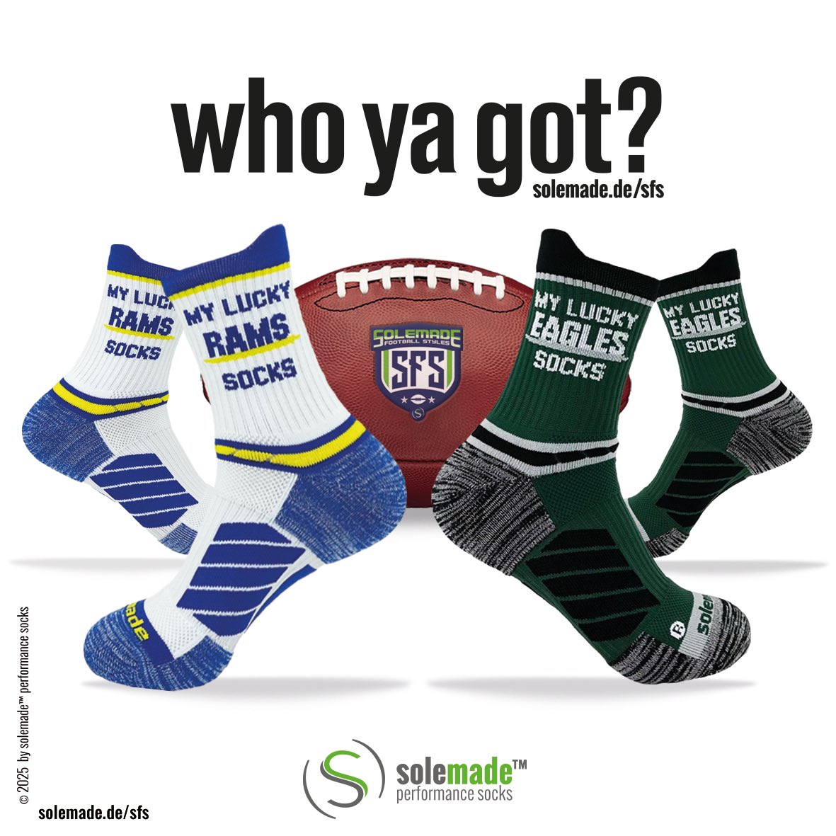 #whoyagot -  #Rams oder #Eagles ?

Gewinnt ein Paar solemade-Football-Styles des Gewinnerteams der Partie mit unserem Freund &amp; Kooperationspartner Roman Motzkus:

instagram.com/p/DE94WQMuK_S/…

- - 
#solemade #nfl #playoffs #LARams #MobSquad #PhiladelphiaEagles #flyeaglesfly #gotsocks?