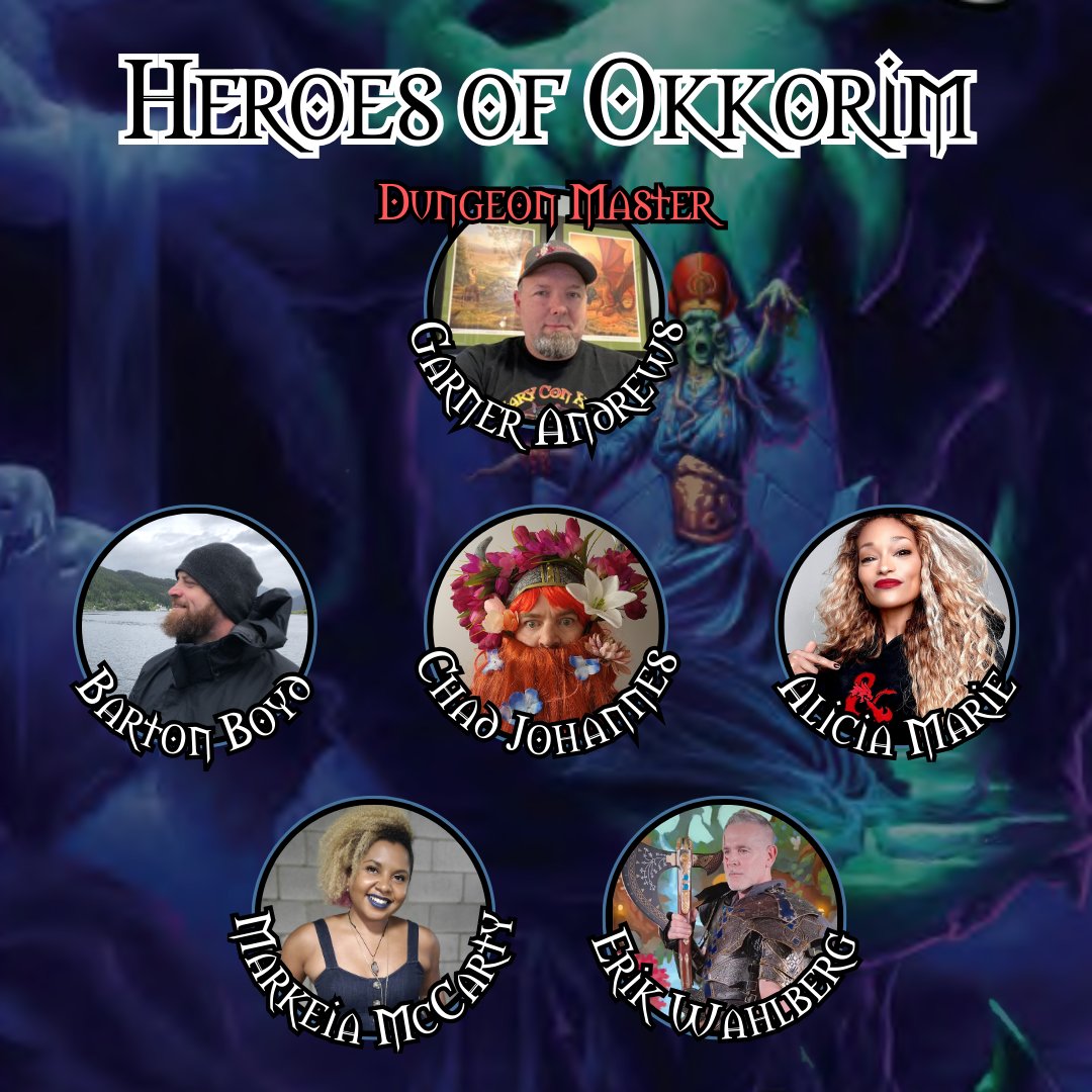 Every week I have the opportunity to run a game for my @garycon Okkorim party is a great week. I am blessed with funny, delightful, awesome people that help me grow as a DM, even after 4 decades of running games. @darthmarkeia <a href="/alienantihero/">Barton S Boyd</a> @aliciamariebody <a href="/vampwickman/">Chad Johannes</a>