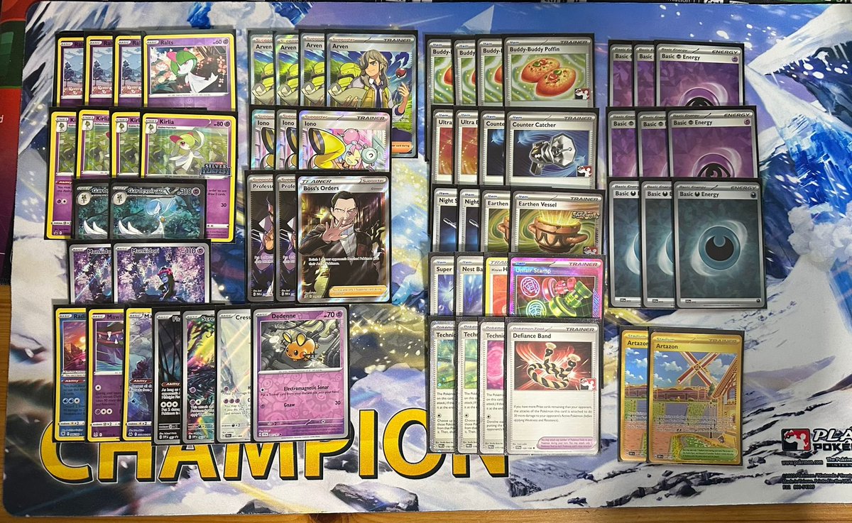 ItsMeJetChi's tweet image. 295/2019 at Birmingham Regionals, Very happy with the result for my first day two. Very fun deck to play, Defiance Band won me so many games, Dedenne clutched two games for me. I hit 11 different archetypes in 12 rounds.