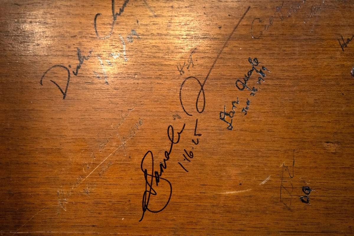 VP46Archive's tweet image. Last week, I carried on the long tradition of signing the desk in the Vice President's Ceremonial Office.
Though we may have disagreed on certain policy matters, former Vice Presidents and I have shared a love of country and worked every day on behalf of the American people.