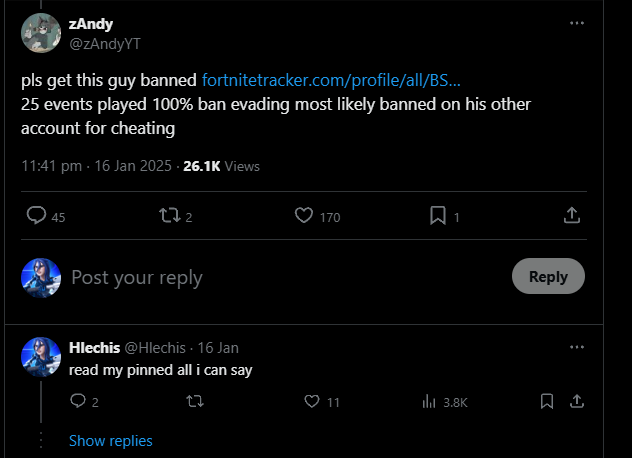 Hlechis's tweet image. This is my last tweet, goodbye.

I'm gonna end myself because of fortnite, didn't do anything wrong to get deactivated without permission to get my account back, no one wants to help me, this life is unfair to fair people.
I spend 6 whole years playing this game 12 hours a day…