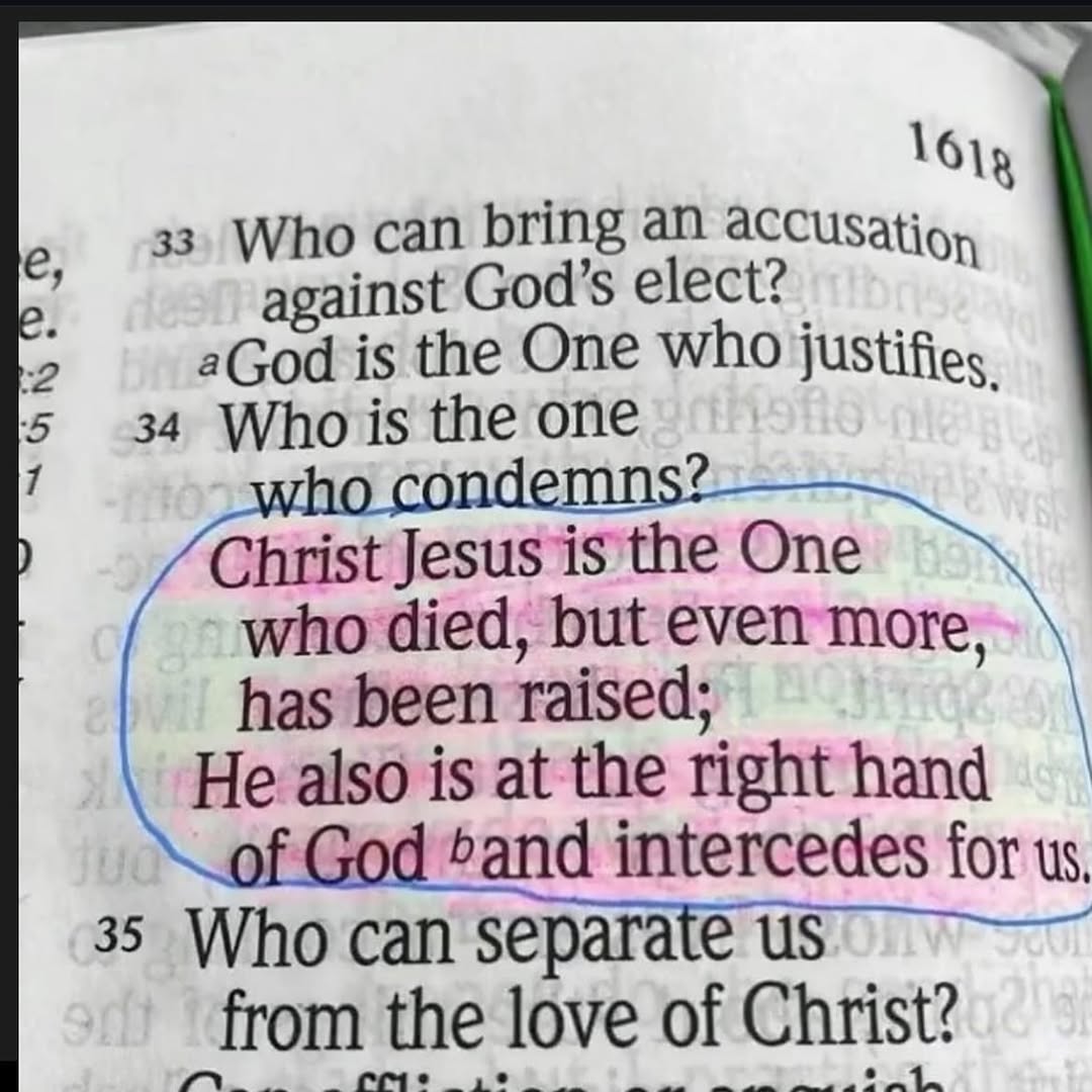 Bible365_'s tweet photo. Romans 8:34 https://t.co/W9TyOXlgA6