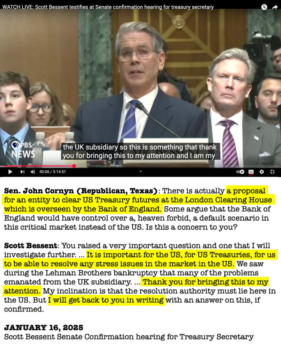 RealRichardPoe's tweet photo. 1/3
If the US defaults on its debt, will the Bank of England preside over our bankruptcy?

Some disturbing hints in Scott Bessent's recent confirmation hearing suggest the answer may be yes!

Hat tip, @NakedHedgie, @TFL1728, and @CryptoRichYT

https://t.co/ykiQ28AU8t https://t.co/9kIJScEWbl