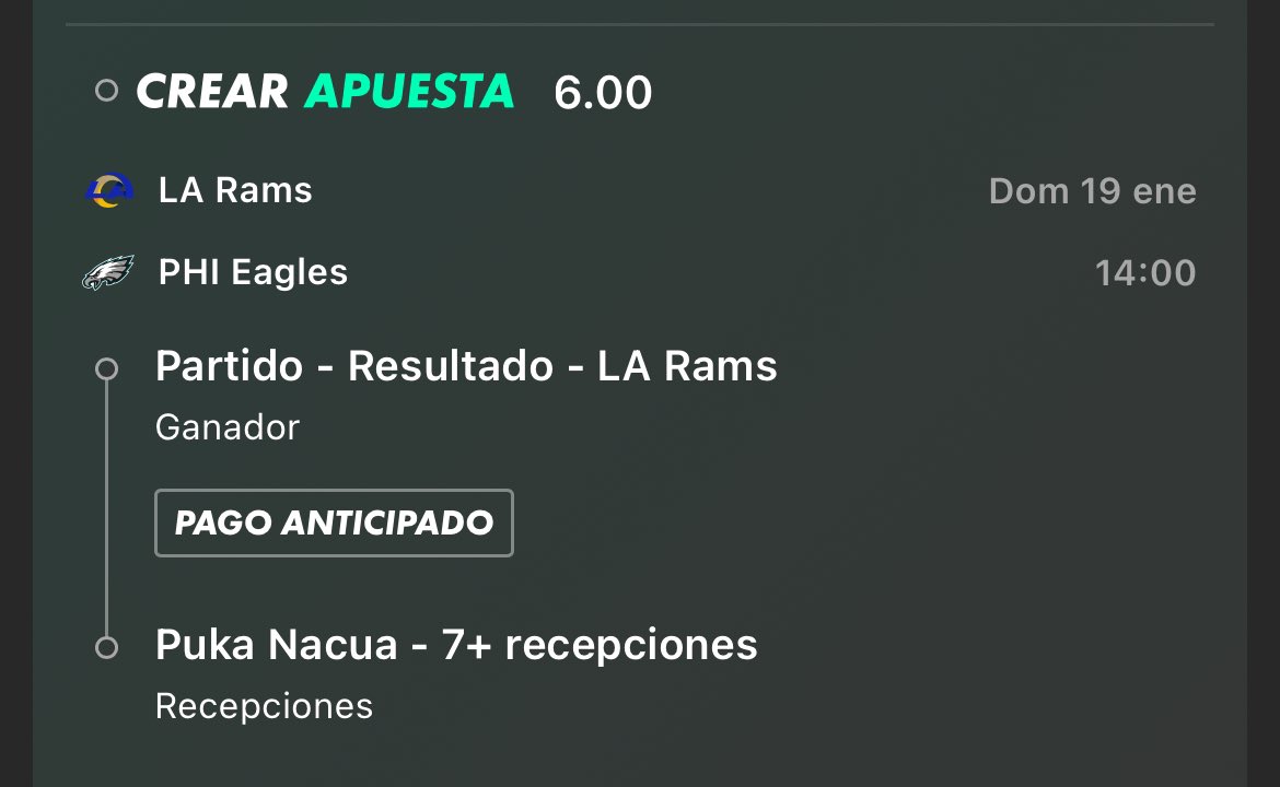 Ludopickss's tweet photo. En lo personal me ha gustado el juego de Rams, ¿será que se gana? 

🍀🍀🍀🍀

Rams ML
Puka Nacua 7+ Recepciones https://t.co/wNQ3rg8bhs