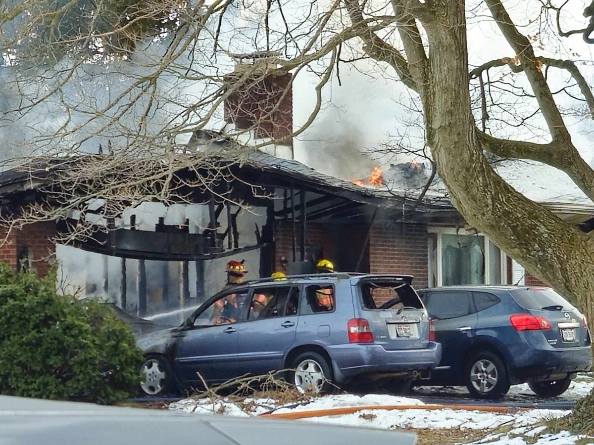 XFDPIO's tweet photo. Earlier today, crews from 'A' Shift assisted Xenia Township Fire Department with this residential fire in the 1000 block of Whitestone Rd. Credit to the original photographers. D Nelms fire photo https://t.co/zAe2ZHR7JI