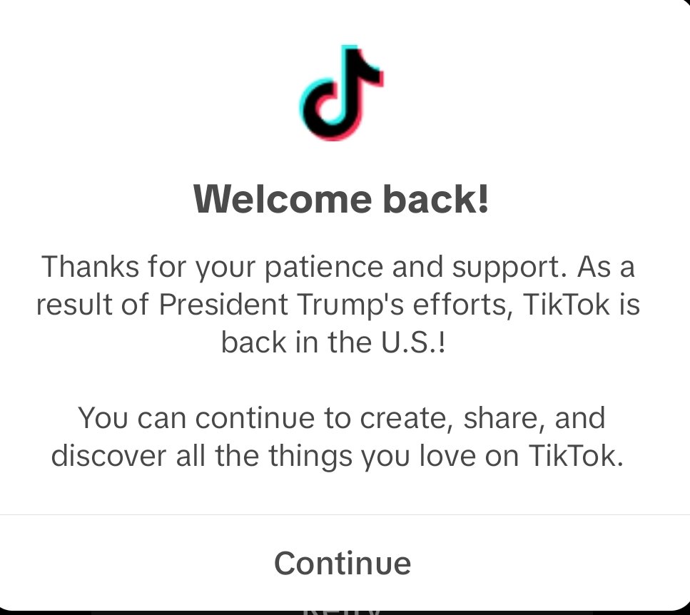 Techgeek564's tweet image. 14 hours later @tiktok_us comes back to life ahead of Trumps inauguration. Content creators are happy. #TikTok #tiktokban #online #tiktokisback